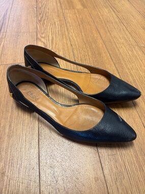 Chloe Pointed Toe Studded Leather Flats